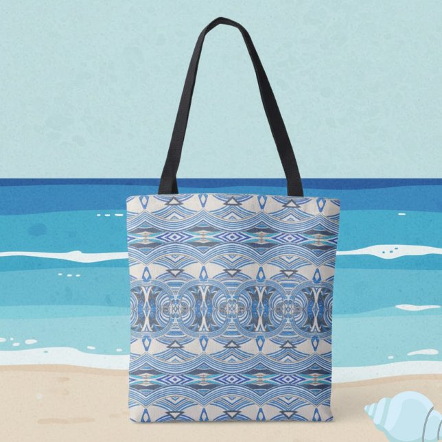 Ocean Tides Abstract Tribal Tote Bag (Creator Uploaded)