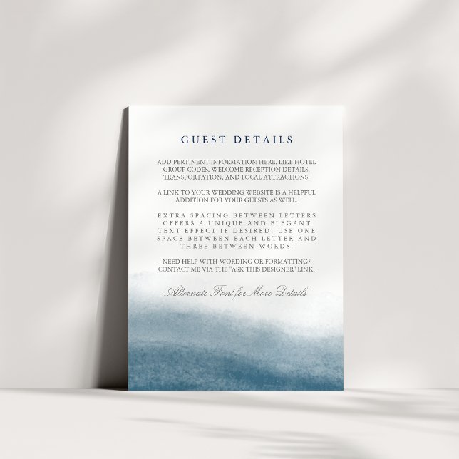Ocean Tides Wedding Guest Information Enclosure Card (Creator Uploaded)