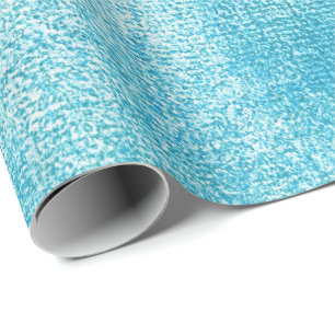 Ocean Tiffany Aqua Paint White Linen Watercolor Wrapping Paper