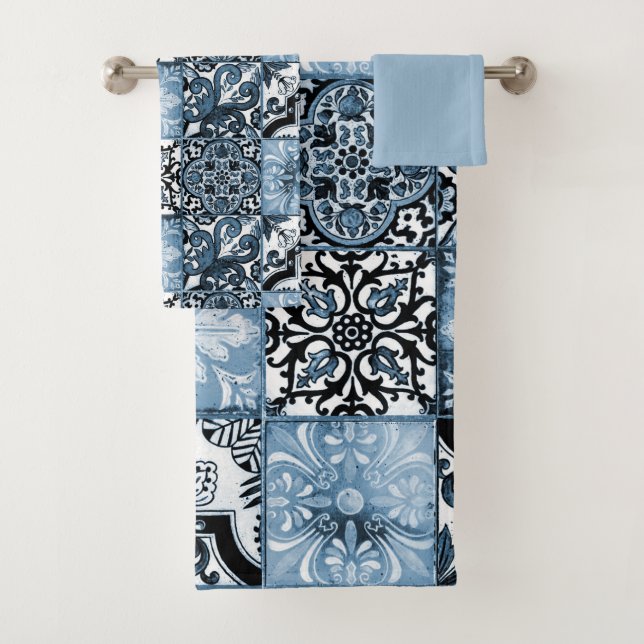 Ocean Tile Bath Towel Set (Insitu)