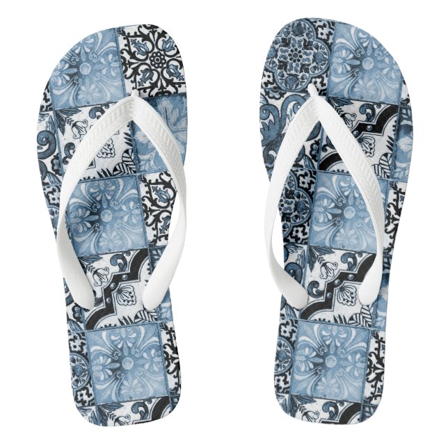 Ocean Tile Flip Flops (Footbed)