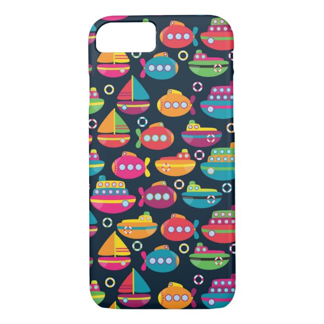 Ocean Transportation Pattern Case-Mate iPhone Case (Back)