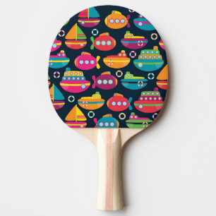 Ocean Transportation Pattern Ping Pong Paddle