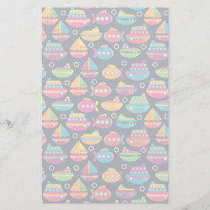 Ocean Transportation Pattern Stationery