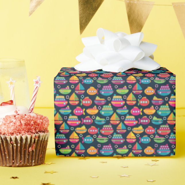 Ocean Transportation Pattern Wrapping Paper (Birthday Party)