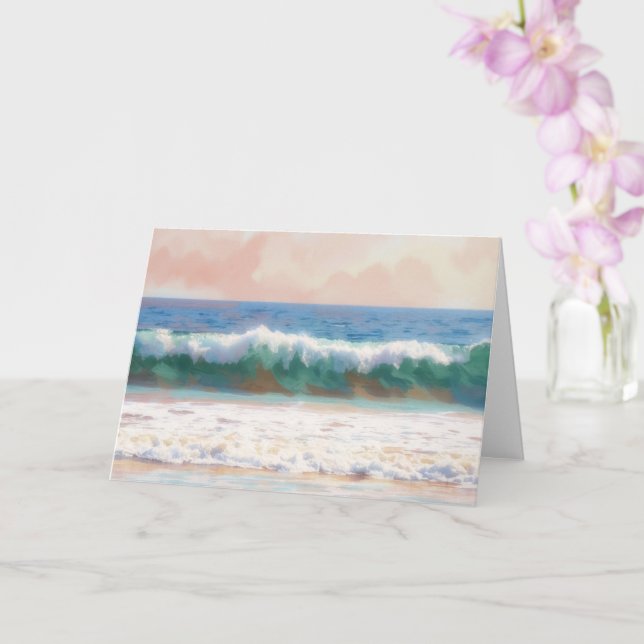 Ocean Tropical Art Beach Note Card (Orchid)
