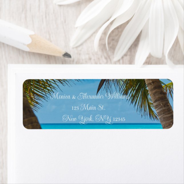 Ocean Tropical Beach Return Address Label (Insitu)