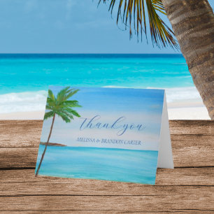 Ocean Tropical Wedding Anniversary Thank you Card