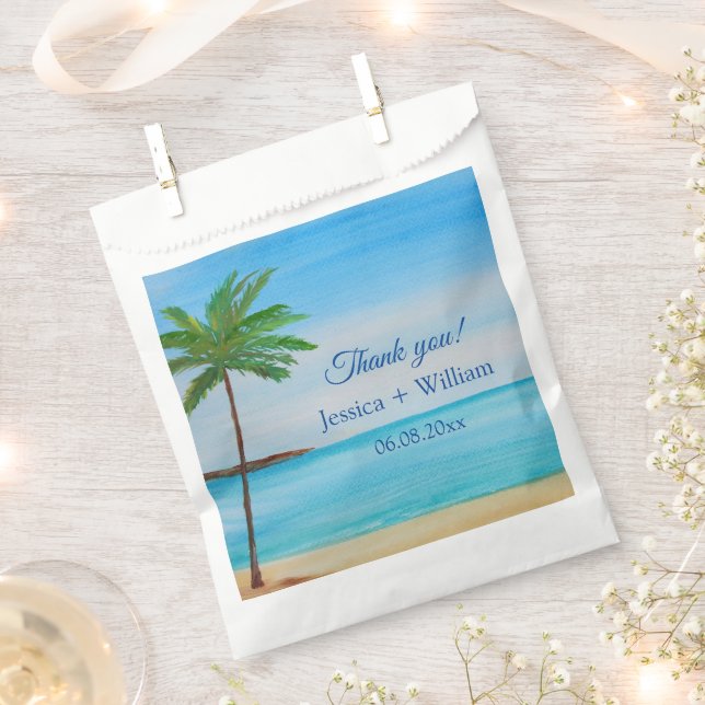 Ocean Tropical Wedding Anniversary Thank you  Favour Bags (Clipped)
