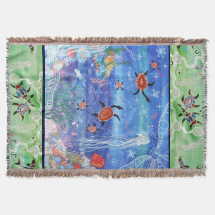 Ocean Turtles Throw Blanket