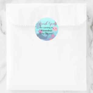 Ocean Under the Sea Baby Shower Thank You Favour Classic Round Sticker