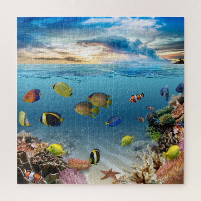Ocean Underwater Coral Reef Tropical Fish Jigsaw Puzzle (Vertical)
