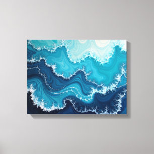 Ocean Veins – Deep Sea Fluid 16"x12" Abstract Canvas Print