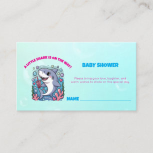 Ocean Vibes Boba Shark Wishes for Baby Shower Enclosure Card