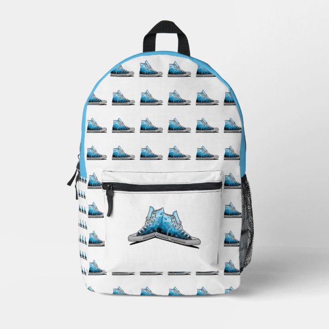 Ocean Vibes Printed Backpack (Front)