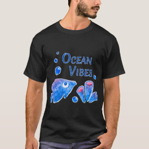 Ocean Vibes Watercolor art hand drawn T-Shirt