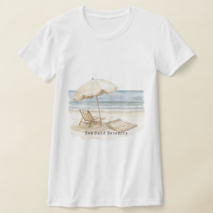 Ocean View Beach Chair Sea Sand Serenity T-Shirt