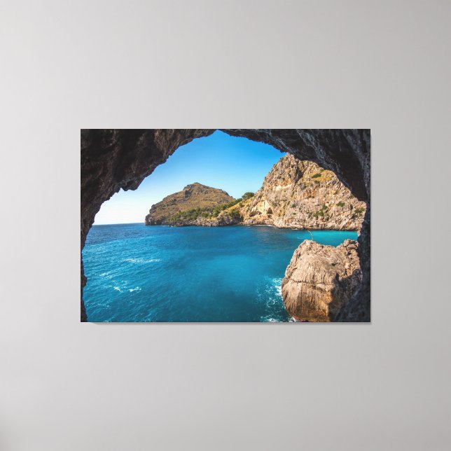Ocean View Beach Scene Art Wall Canvas Print (Front)