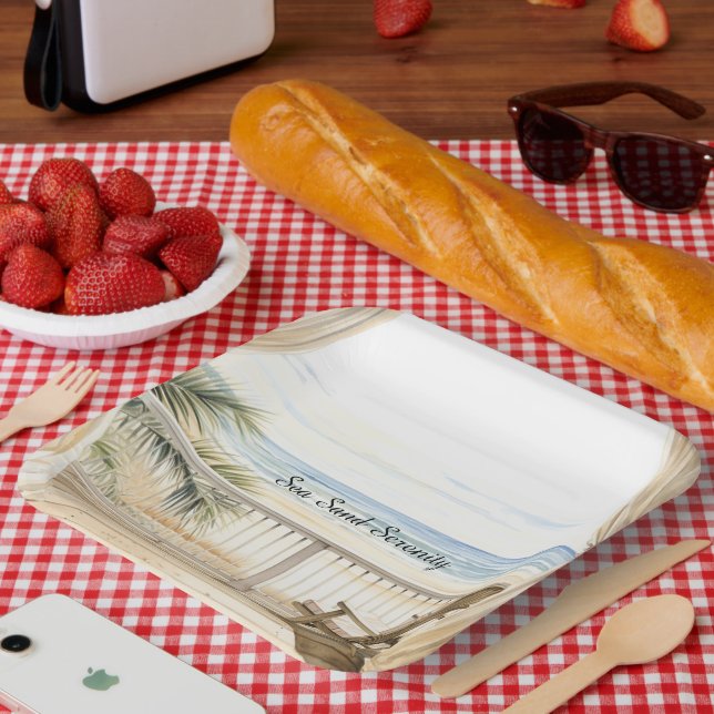 Ocean View Beach Serenity Paper Plate (Picnic)