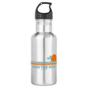 Ocean View Beach Virginia Sun Palm Trees 532 Ml Water Bottle