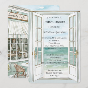 Ocean View Cafe Bridal Shower Invitation