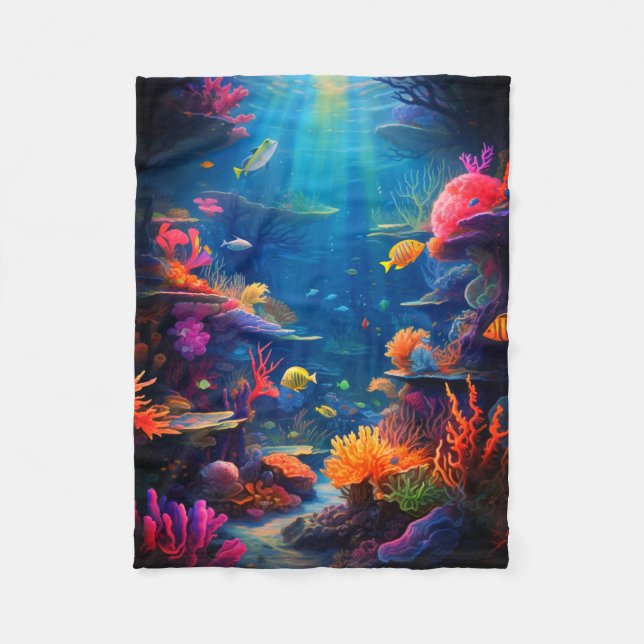 ocean view  fleece blanket (Front)