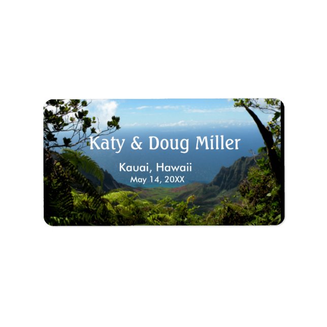 Ocean View Hawaii labels for the DIY bride (Front)