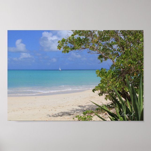 Ocean View in Antigua Canvas Print (Front)
