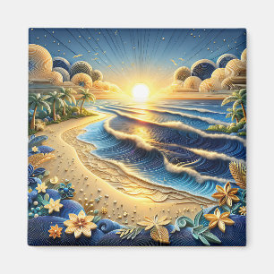 Ocean View Tropical Paper Quilling Effect Magnet