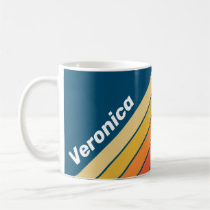 Ocean Vintage Vibe Stripes with Name Coffee Mug