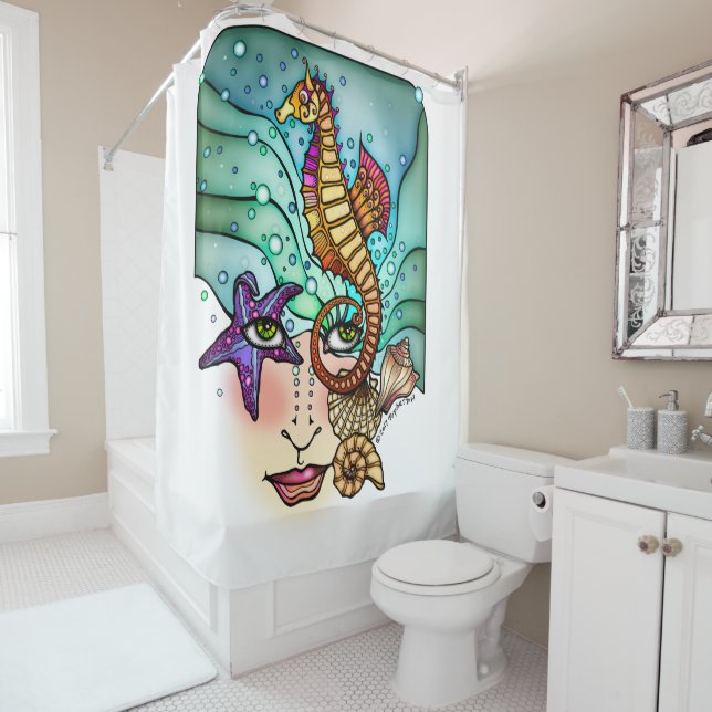 OCEAN VISIONS SEA ART SHOWER CURTAIN (In Situ)