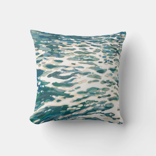 Ocean Wake Beach Coastal Decor Pillow by Juul (Front)