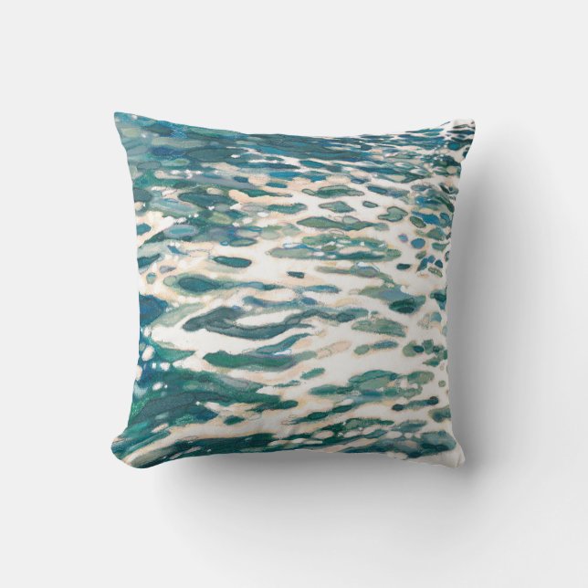 Ocean Wake Surf Beach Decor Pillow by Juul (Front)