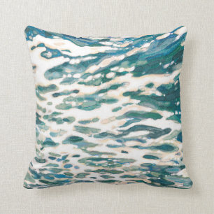 Ocean Wake Surf Beach Decor Pillow by Juul