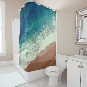Ocean water beach sand summer seaside shore shower curtain