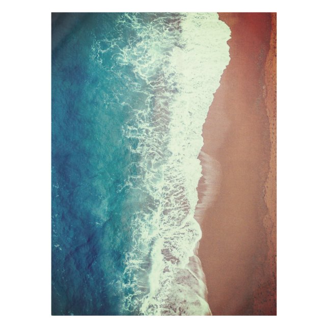 Ocean water beach sand summer seaside shore tablecloth (Front)