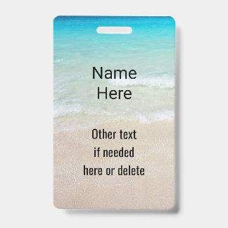 Ocean Water Beach Scene Custom ID Badge