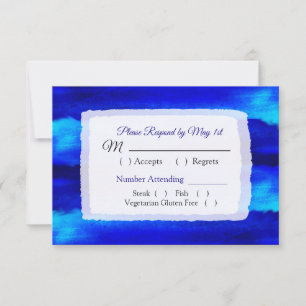 Ocean Water Blue Beachy Wedding RSVP card