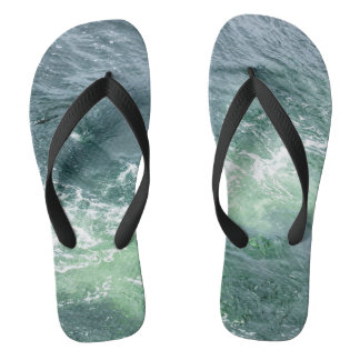 Ocean water shore flip flops