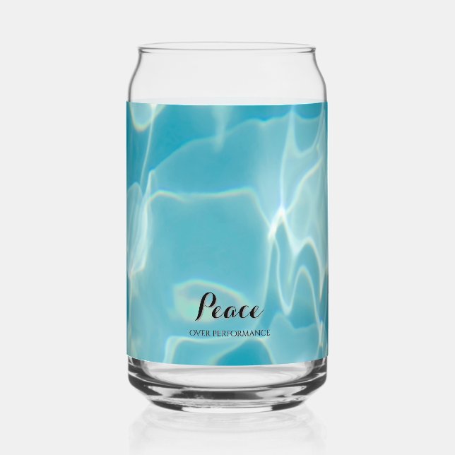  Ocean Water sunny waves modern Can Glass (Front)