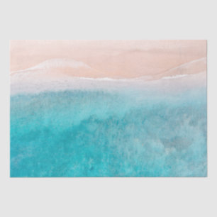 Ocean Watercolor Abstract 15x20 Decoupage Tissue Paper