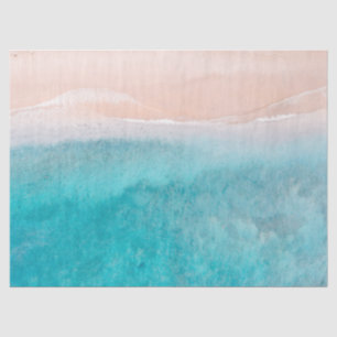 Ocean Watercolor Abstract 17x23 Decoupage Tissue Paper