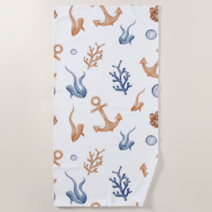 Ocean Watercolor Beach Towel