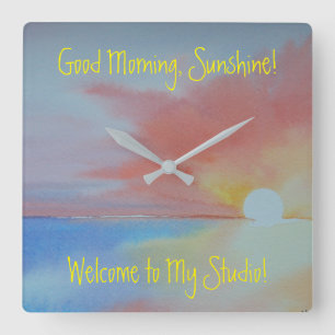 Ocean Watercolor Clock