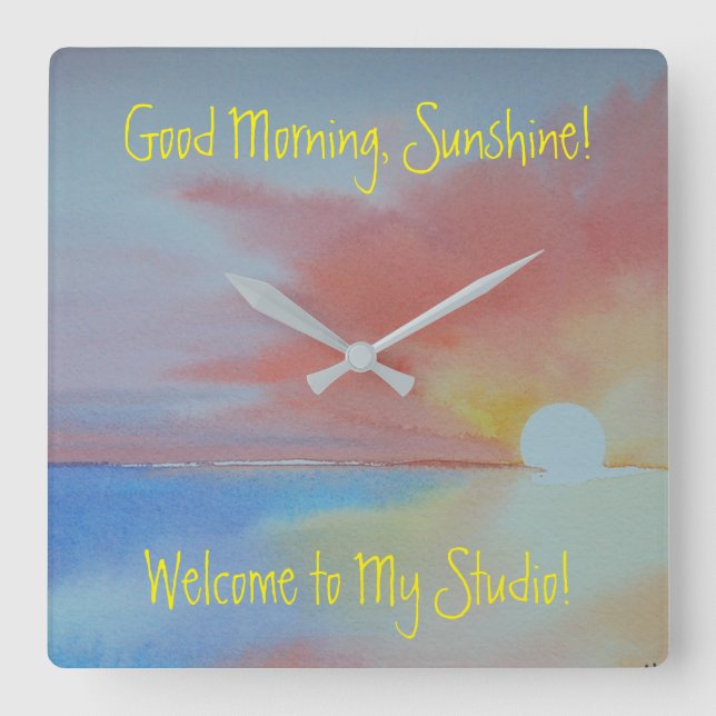 Ocean Watercolor Clock (Front)