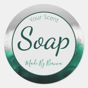 Ocean Watercolor Handmade Soap Classic Round Sticker