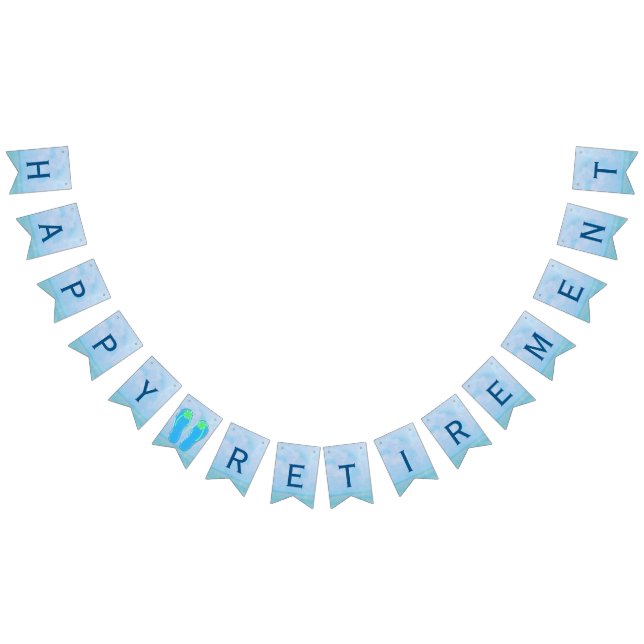 ocean watercolor with flip-flops for Retirement Bunting (All)