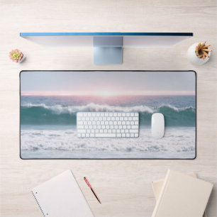 Ocean Wave and Sunset Art Desk Mat