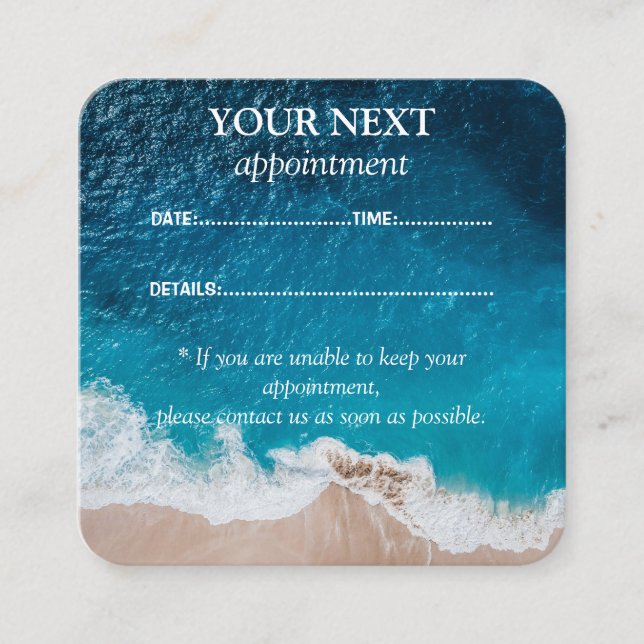 Ocean Wave Appointment Reminder Card (Front)