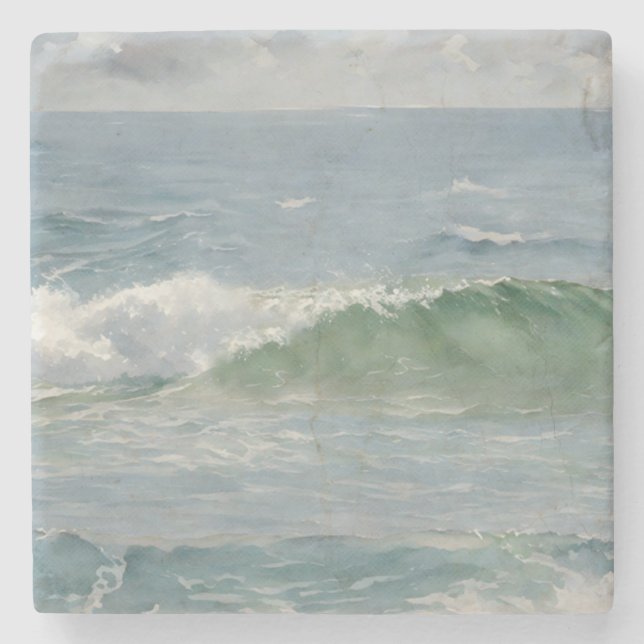 Ocean Wave Art Beach Style Coaster (Front)